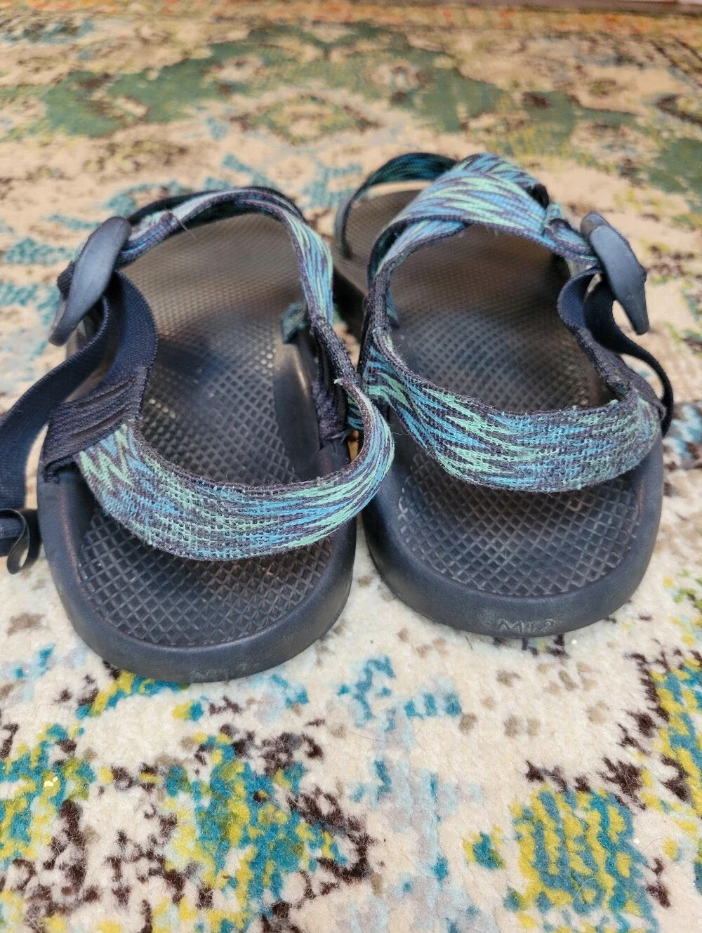 Chaco Z/Cloud 2 Squall Green Zigzag Pattern Outdoor Hiking Sandals, Size Mens 12